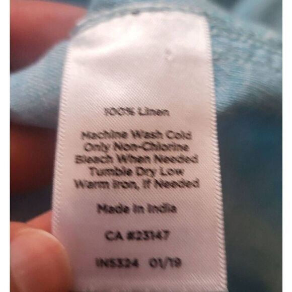 Talbots Shirt Women's Small Sky Blue Linen Pintuck Popover Tunic Summer - Picture 5 of 5